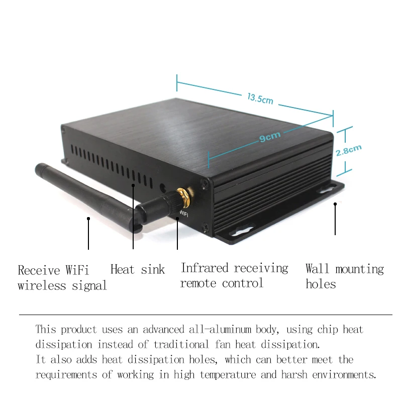 Digital Signage Player,4K WiFi/LAN  Advertising Media Player Box, Play Video, Picture and Rolling Subtitles,Split Screen Display