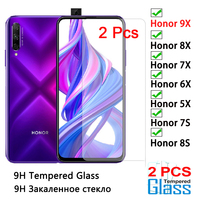 2 Piece HD Hard Tempered Glass for Huawei Honor 9X Pro 7X 6X 5X 8S 7S Screen Protector Film 9H Protective Glass for Honor 9X Pro