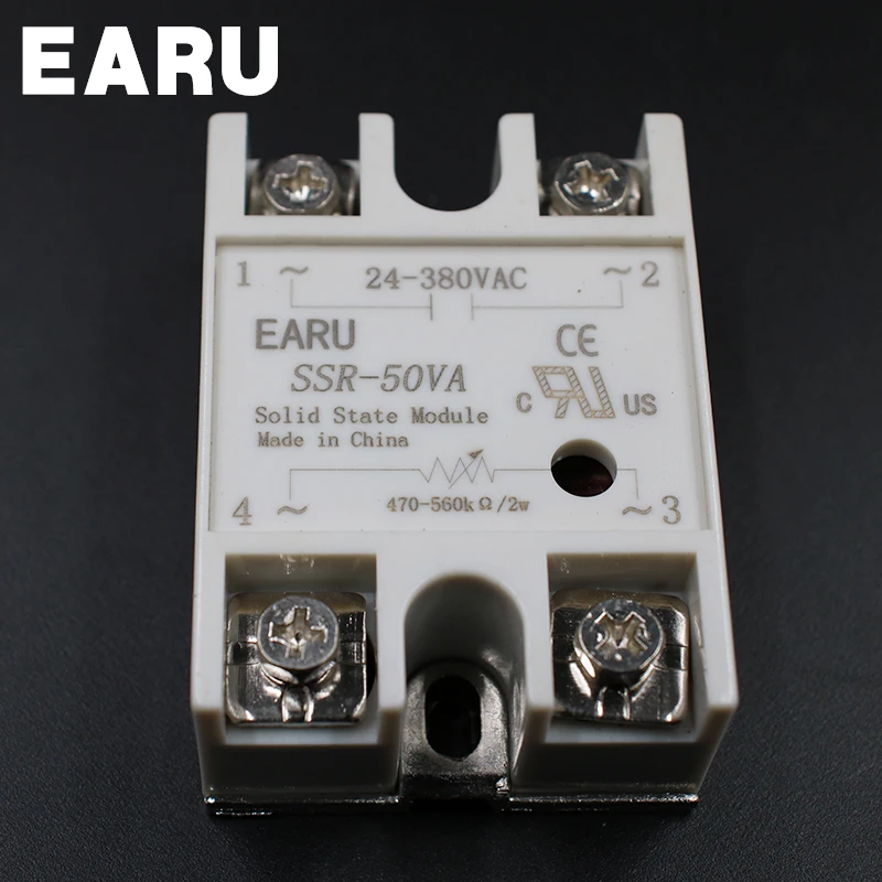 1pcs Solid State Relay Module SSR-50VA 50A 500K ohm TO 24-380V AC SSR 50VA Resistance Regulator