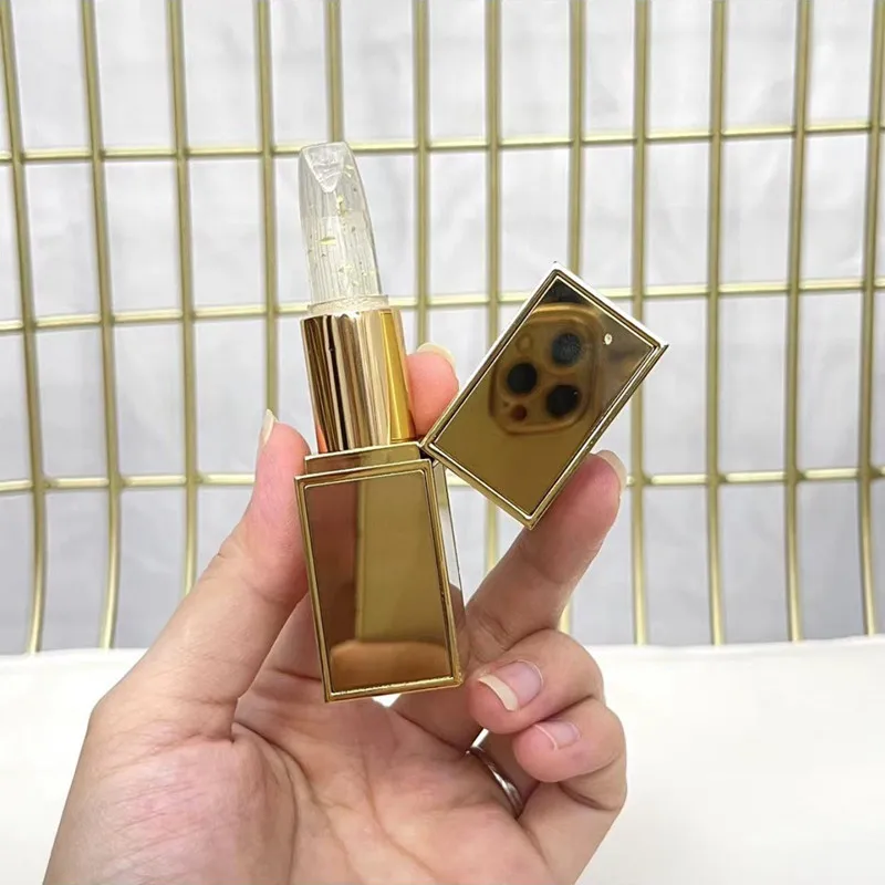 High quality original gold tube 24K gold foil color changing lipstick