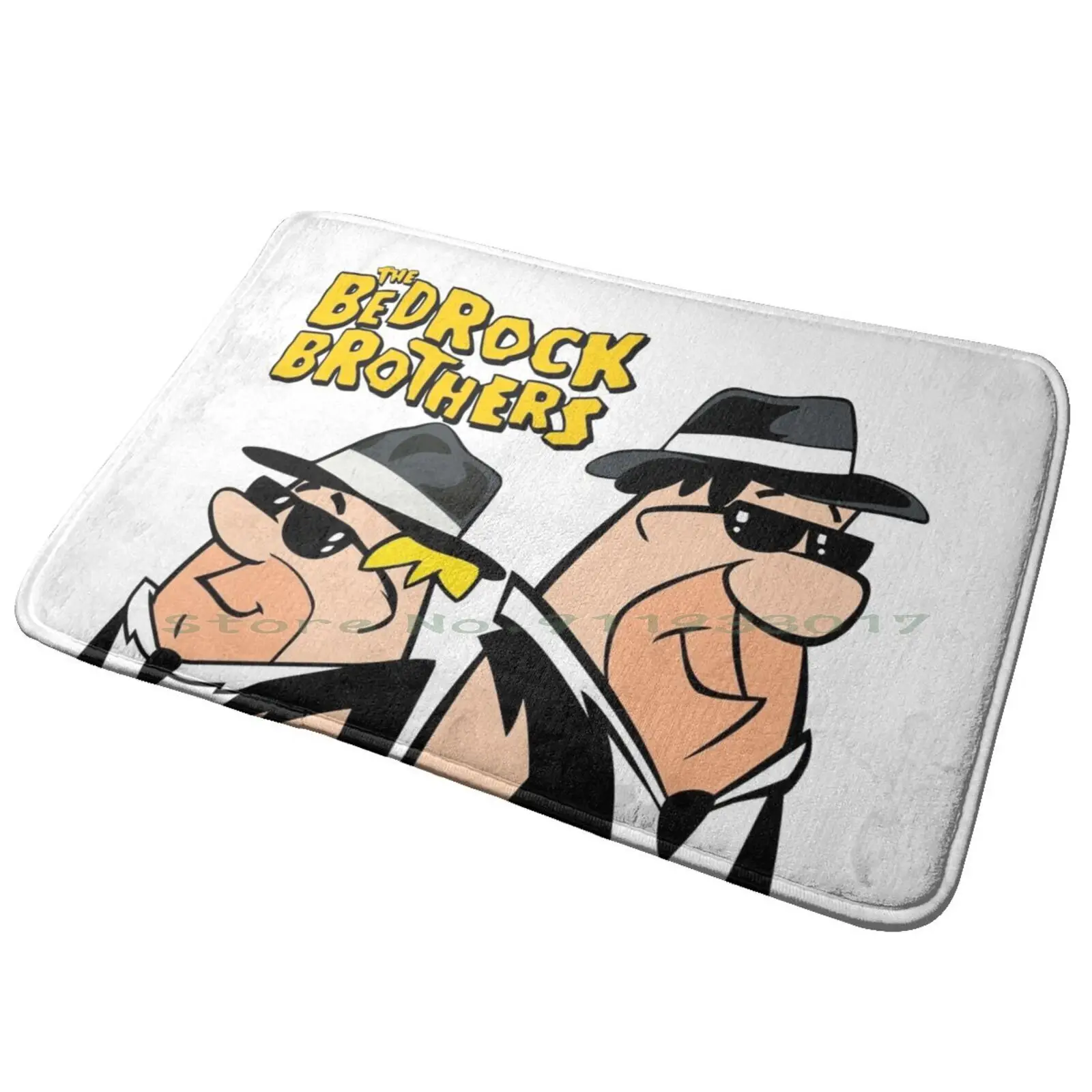 The Bedrock Blues Brothers-Flintstones. Shirt , Scticker , Mug , Mask , ... Entrance Door Mat Bath Mat Rug Teenysophia Bedrock