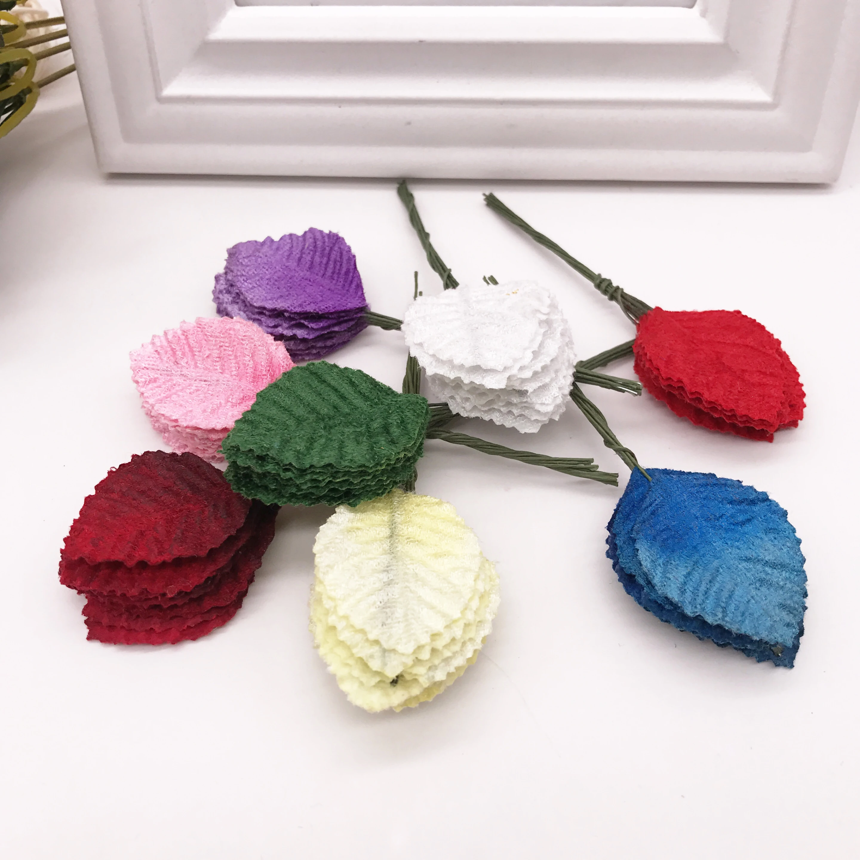 10 개/대 공예 인공 잎 높은 시뮬레이션 나일론 꽃 잎 DIY 웨딩 장식 10 개/몫