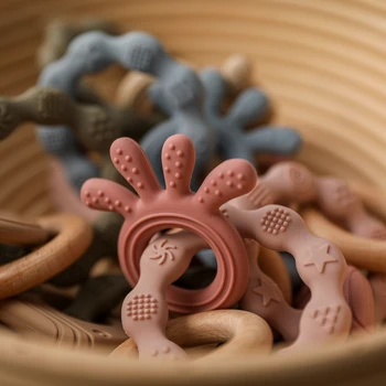 בייבי סיליקון teer teer bpa ללא סיליקון טבעת tethers קריקטורה חיות מחמד סיעודי ילדים מוצר ילדותי ילד ילד ילד צעצוע