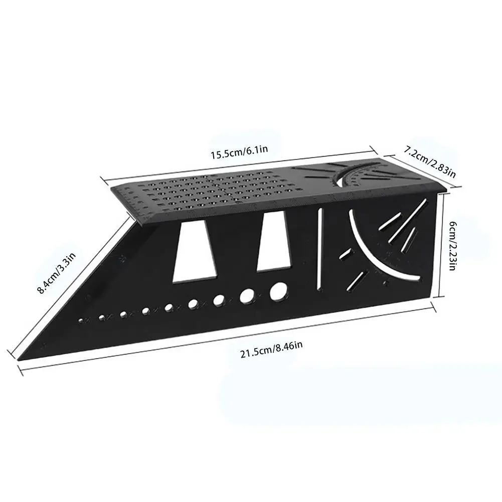 Carpenter's Line Square Measuring Ruler 45 Degree Line Ruler Woodworking Scribe Mark Line Gauge T-Type Ruler