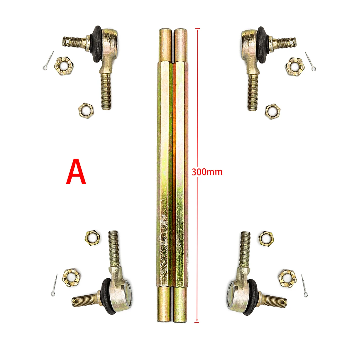 45MM-350MM M10 12 Steering Shaft Tie Rod With Tie Rod Ball Joint  for 4 Wheel Kart Modification ATV Quad 50cc-250cc M10