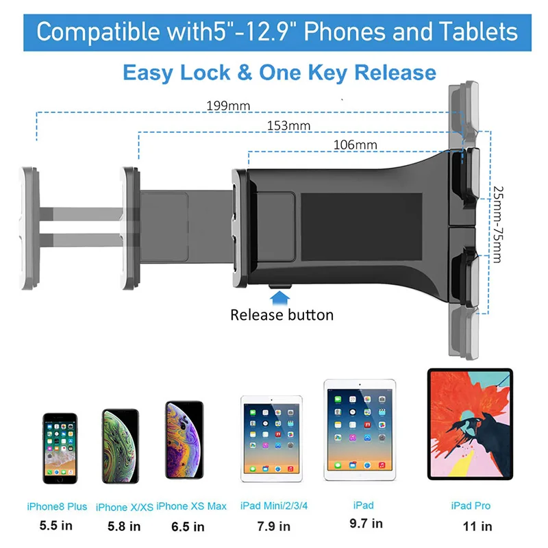 Tablet Kitchen Stand Holder Kitchen Phone Stand Universal 2-in-1 Kitchen Wall Mount Under Cabinet Compatible with 4.7