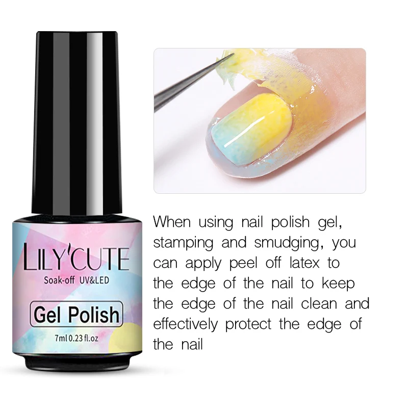 LILYCUTE 7ml Anti-freezing Peel Off Nail Art Latex Odor-Free Cuticle Guard Cuticle Protector Gel Nail Polish Nail Art Latex