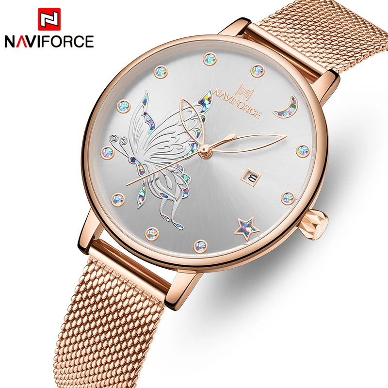 New NAVIFORCE Women Watch Luxury Brand Simple Quartz Ladies Waterproof Wristwatch Fashion Casual Watches Girl Clock Reloj Mujer