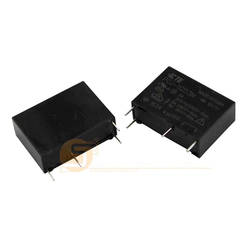 100% New 10 unids/lot PCJ-112D3M PCJ-124D3M PCJ-105D3M 3A 5A 5VDC 12VDC 24VDC 4PINS Power Relay Original