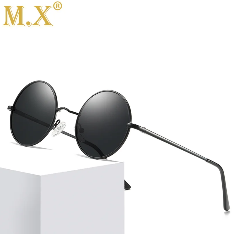 

2024 Brand Round Polarized Sunglasses Men Polaroid Mirror Sun Glasses Women Metal Frame Black Lens Eyewear Driving Goggles Uv400