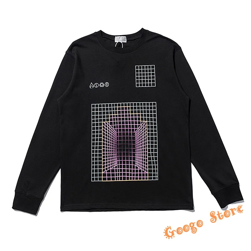 

Men Women Casual Couples CAV EMPT C.E T-shirts Spring Autumn Black Long Sleeve 3D Grid Printing Cozy Sweatshirts CAVEMPT Shirts