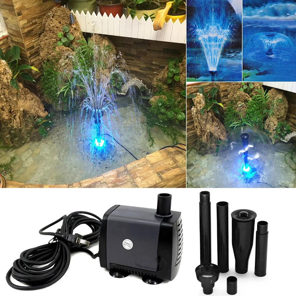 Submersible Aquarium Water Pump with 15 PCS Changing LEDs for Hydroponics Garden Pond Multi Color Fish Tank LED Fountain Pump