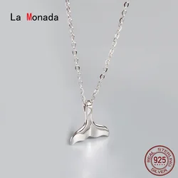 La Monada Women's Necklace 925 Silver Chains Woman On Neck Dolphin Fish Tail Pendant Fine Jewelry For Women Necklace Silver Girl
