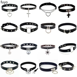 Nuevo Spike collares gargantilla imitación cuero Punk Collar para los hombres y las mujeres bien grande remaches tachonado Collar de Gargantilla estilo gótico Accessori