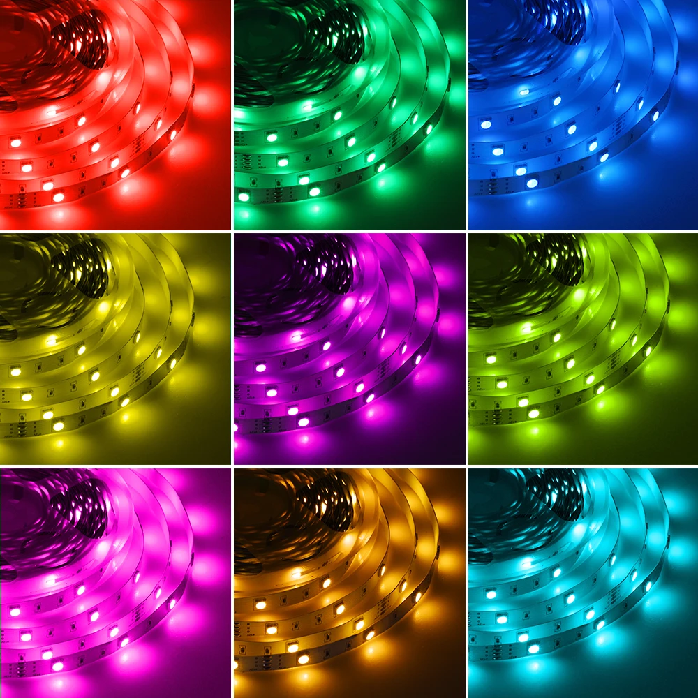 Listwy RGB LED światła 5m 10m 20m 5050 RGB zmienny DC12V elastyczna taśma LED WiFi/Bluetooth/sterowanie muzyką taśmy LED RGB.