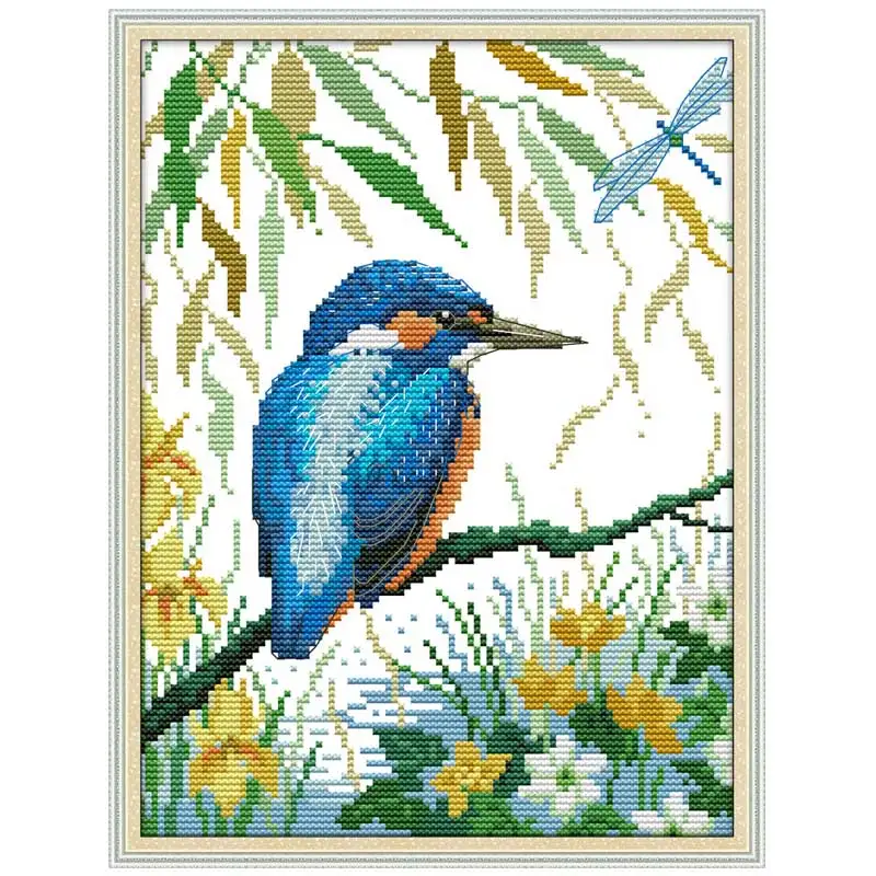 Bird Settled on the Branch Patterns Counted Cross Stitch Set 11CT 14CT 16CT Stamped DMC Cross-stitch Kit Embroidery Needlework