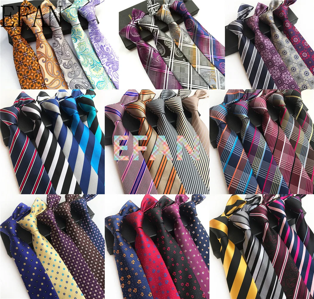 Men\'s 8 cm Fashion Blue Navy Wine Brown Ties Purple Striped Tie Yellow Necktie Red Wedding Neck Tie For Men Formal Business Suit