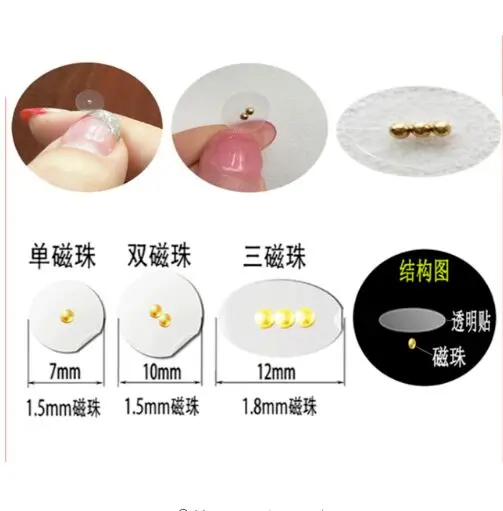 Magnetic Bead /5 colors crystal ear Patch Transparent Tape Anti-allergic Magnetic therapy Ear Pressure Paste Ear Auriculotherapy