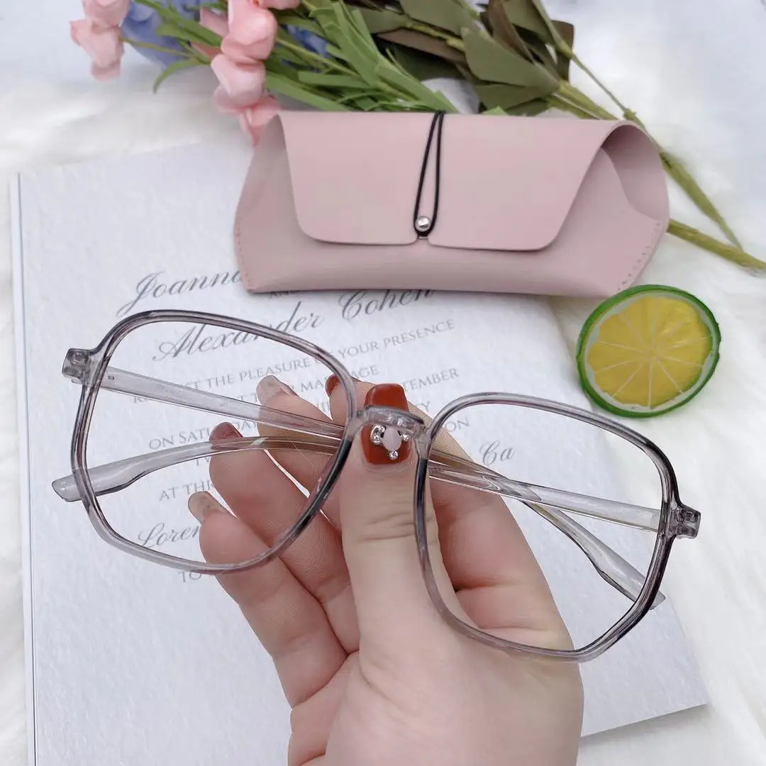 High-quality large frame glasses Myopia Glasses Women Men Nearsighted Eyewear Anti blue light Glasses with Diopters Minus -1.0