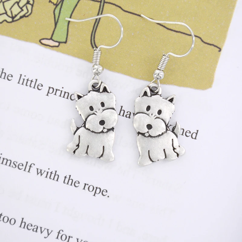 Vintage Westie & West Highland Dog Drop Earrings Dangle Earrings For Women Earrings Minimalist Jewelry Girls Gift For Dog Mom