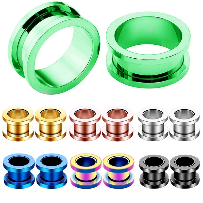 1Pair Stainless Steel 2-30mm Ear Flesh Tunnel Plug Screw Fit Ear Gauge Plug And Tunnel Expander Plug Ear Stretcher Dilatacione