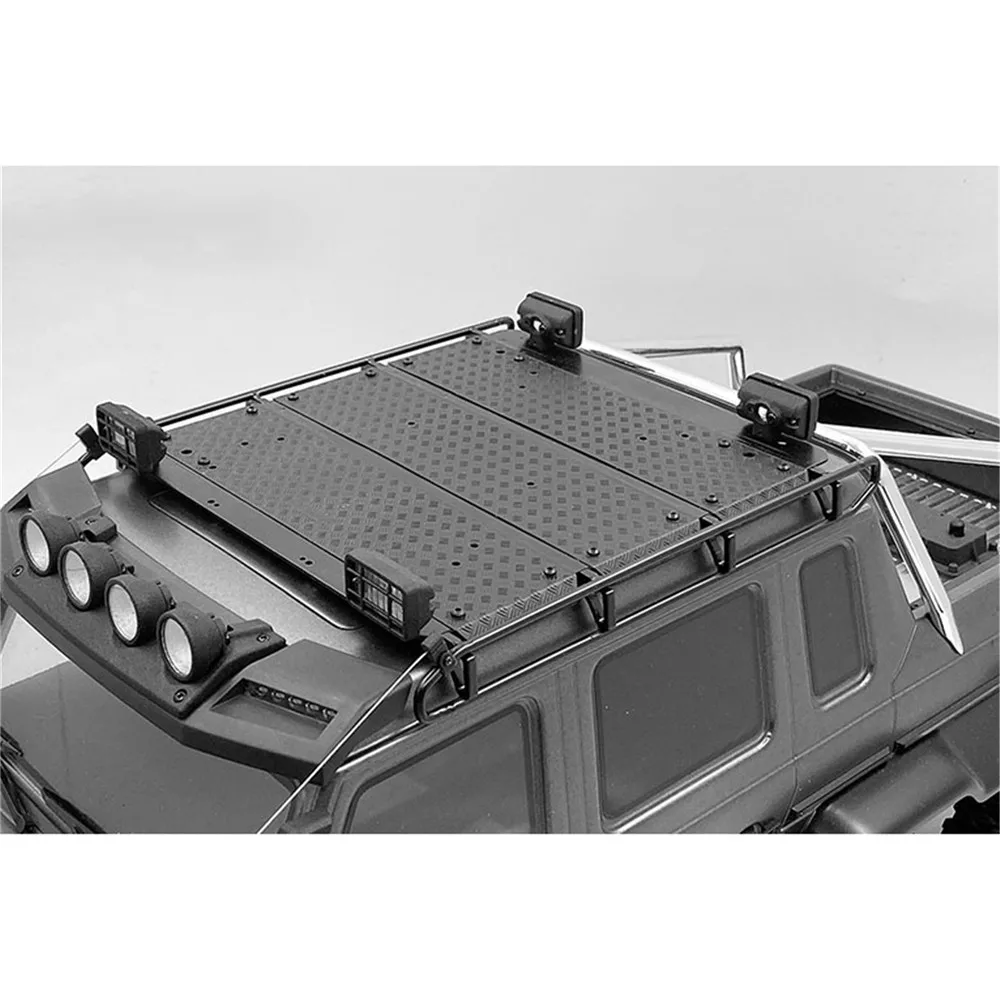 

Roof Rack Luggage Frame with Square Searchlight for TRAXXAS TRX6 G63 RC Car Parts Accessories Non-slip Stainless Steel