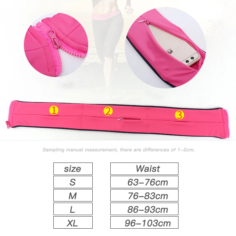 Invisible Gym Running Waist Bag Lightweight Marathon Yoga Belt Fanny Pack 7 inch Zipper Pocket Fitness Sport Phone Pouch