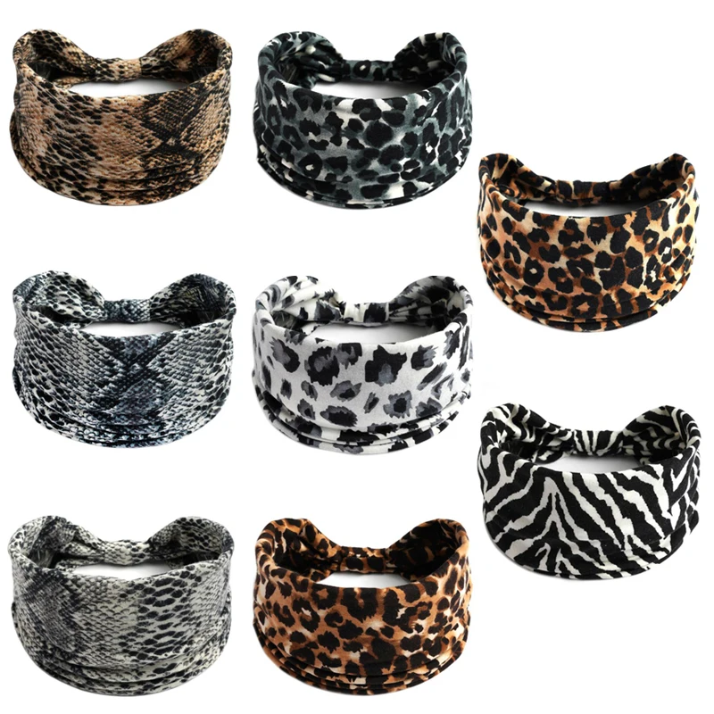 

Women Leopard Headband Knot Hair Band Lady Girls Twist Elastic Hairband Yoga Turban Hair Accessories