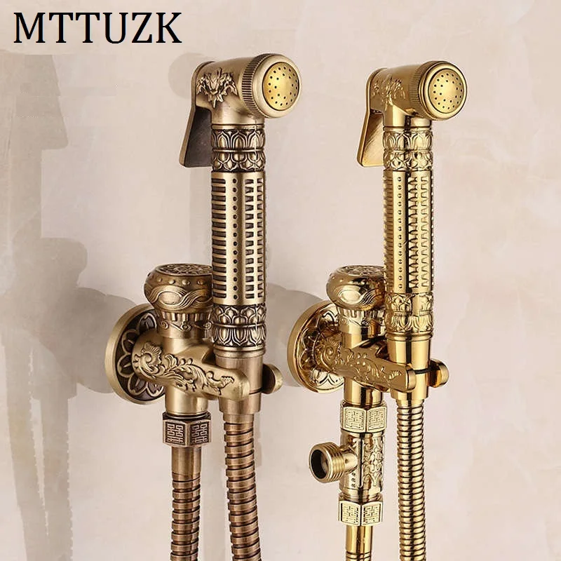 

Золотые смесители для биде, одинарная холодная латунь на стене, ручная гигиеническая насадка для душа, распылительная головка для мытья ванной комнаты, туалета, ополаскивания автомобиля, аэрографа