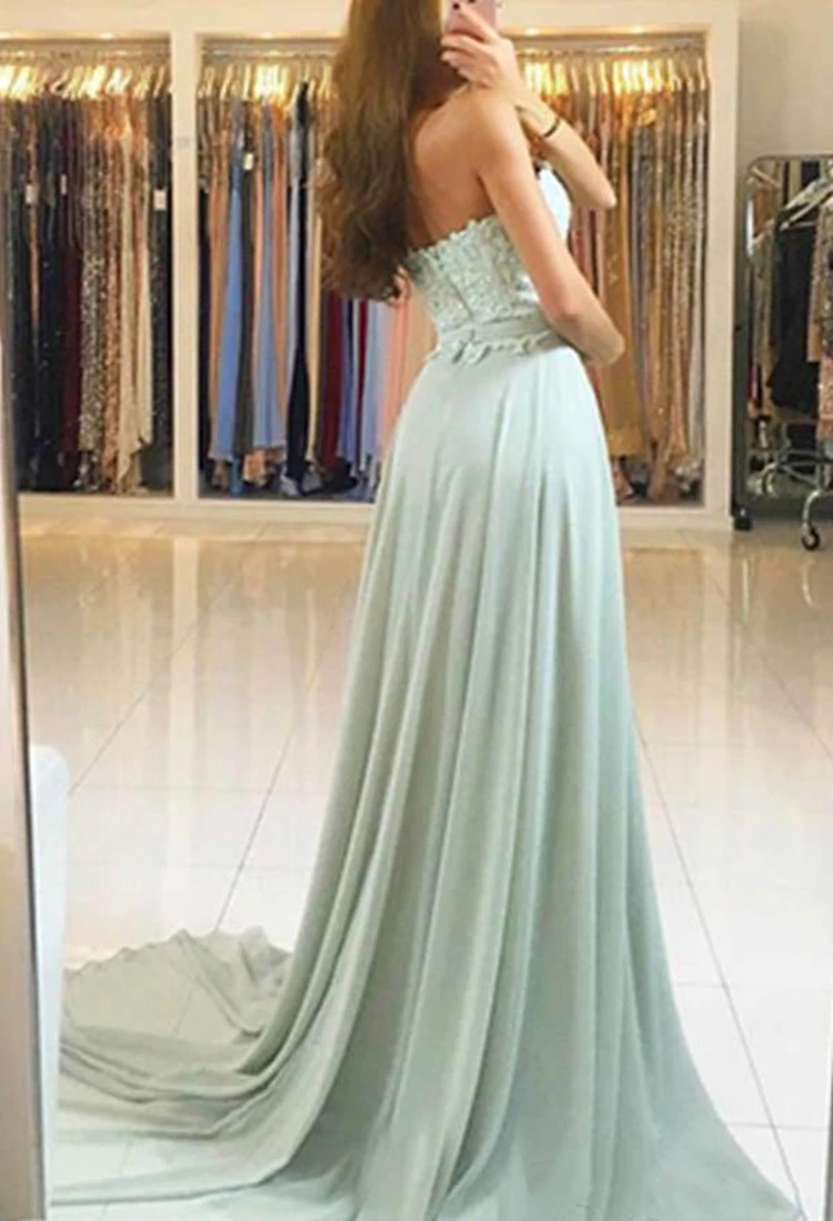 Elegant Chiffon A-line Bridesmaid Dresses Zipper Back Beaded Sweep Train Prom Dresses Formal Evening Gowns Vestido De Fiesta