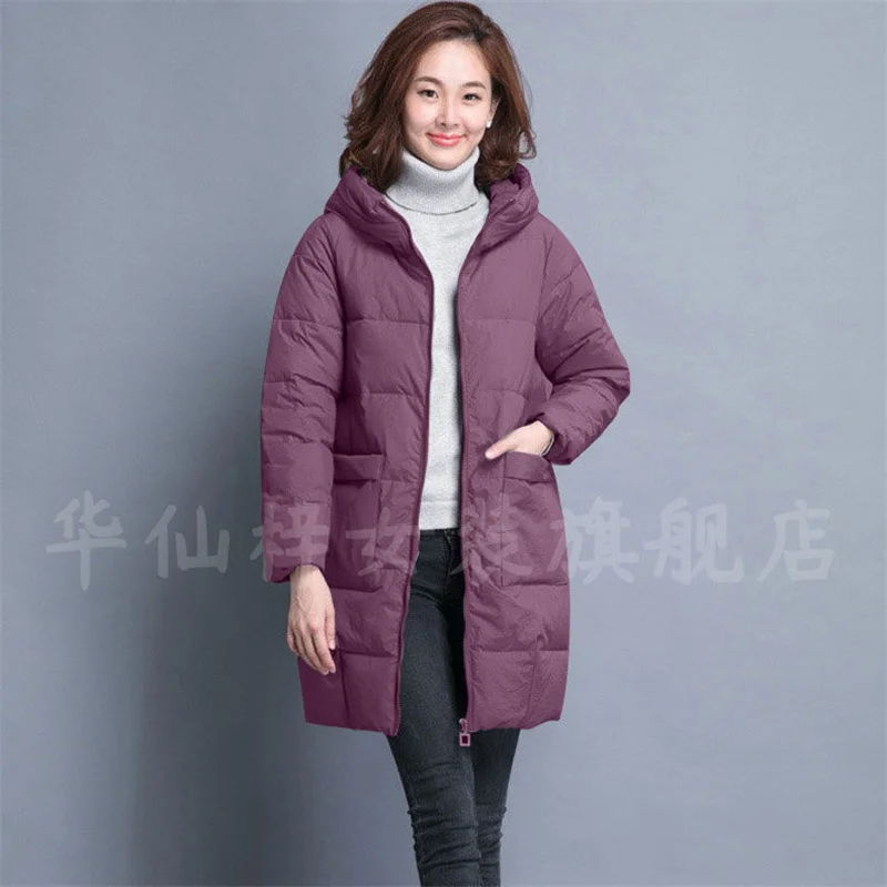 Frauen Mittleren alters Baumwolle gefütterte Jacke 2022 Weibliche Neue Mid-Länge Koreanischen Stil Lose Baumwolle-gepolsterte jacke Plus Mode Mantel