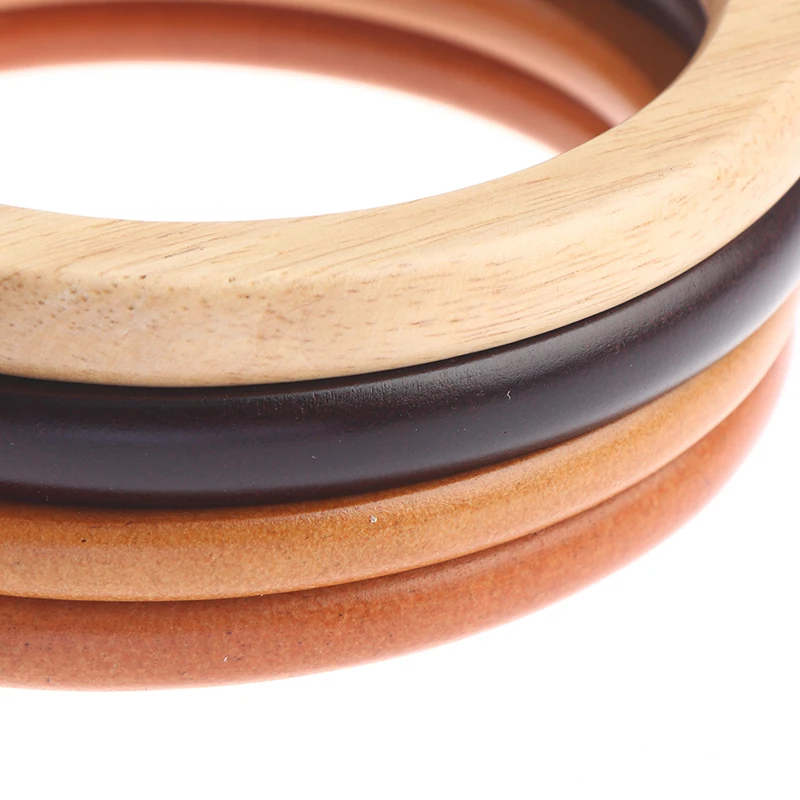 1pc D Round Handcrafted Wooden Handle for Handmade Handbag DIY Tote Purse Frame Making Bag Hanger Bag Strap Tote Bag Accessories