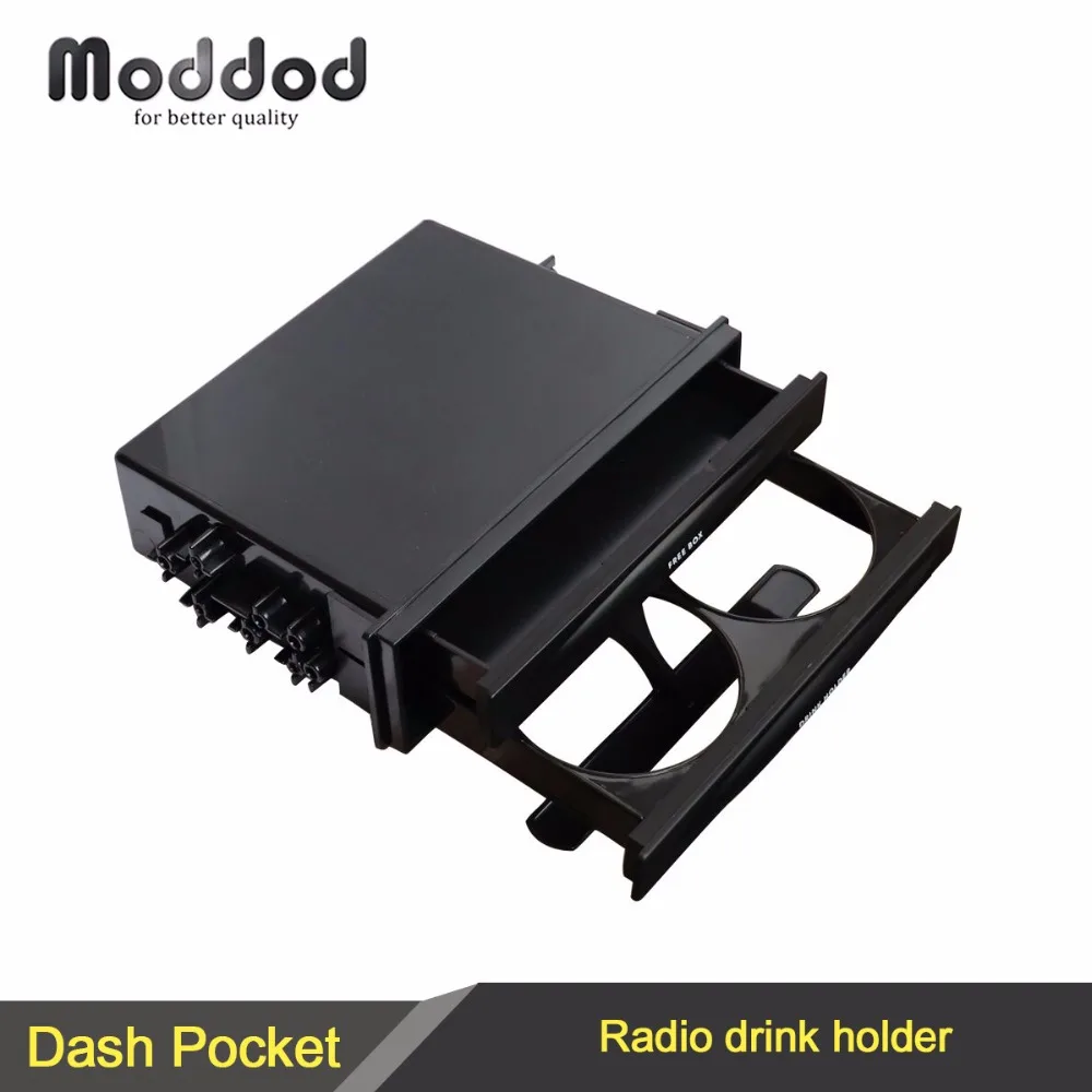 

One Din Car Universal Radio CD Refitting Pocket Stereo Dash Installation Mounting Drawer With Drink Cup Holder Storage Box