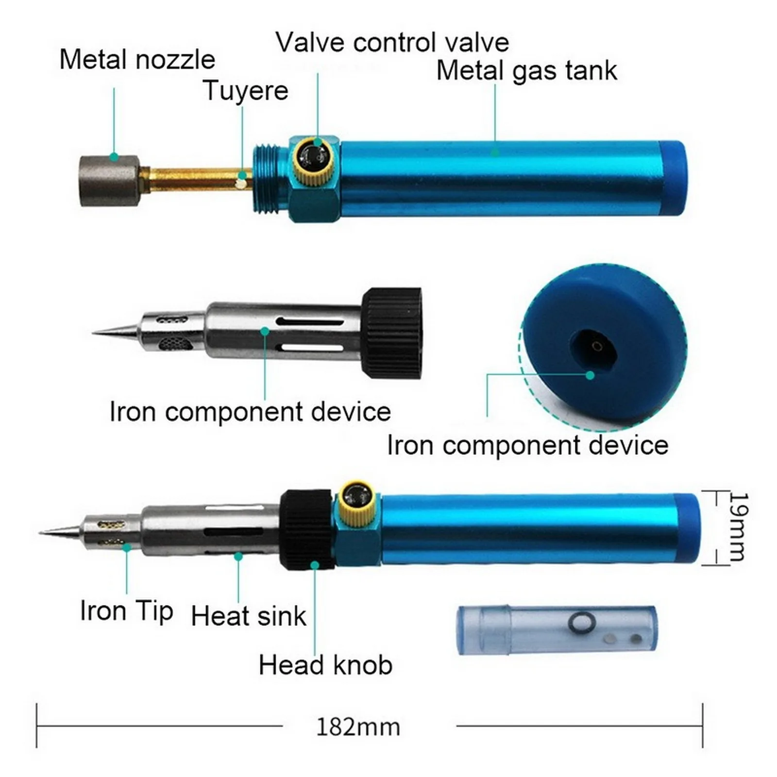 Saldatore portatile Kit bruciatore torcia per soffiaggio saldatore a Gas Cordless butano punta strumento saldatura penna utensili a mano