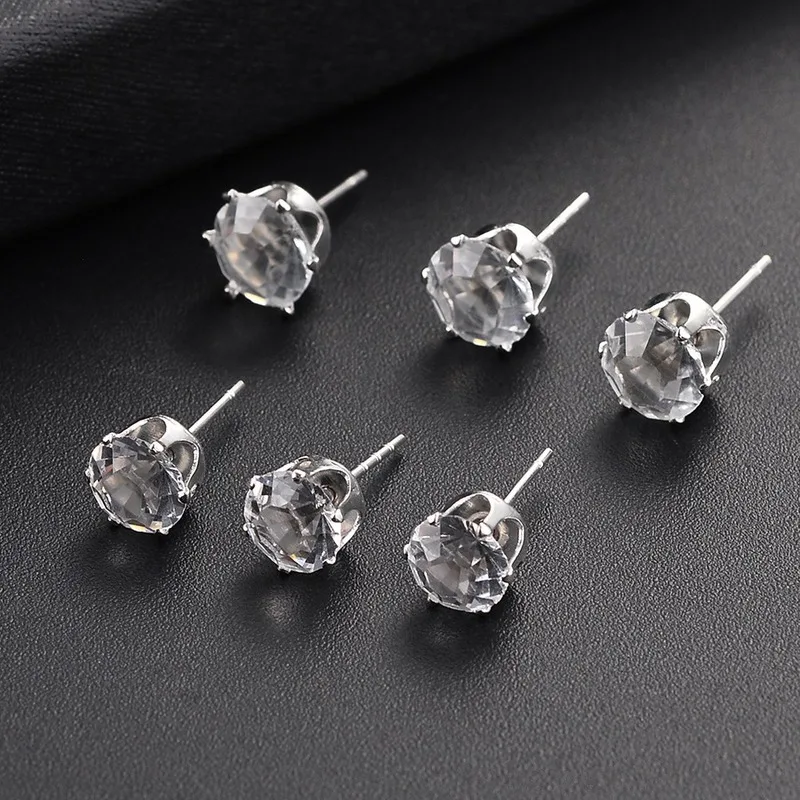 12 Pair/Pack AAA CZ Shiny Wedding Stud Earrings Set for Women Men Crystal Jewelry Accessories Earing Oorbellen Free Shipping