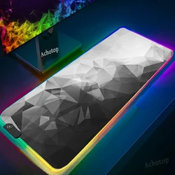 900x400mm Black and white RGB Gaming Mouse Pad XXL LED Computer Mousepad Large Rubber Desk Keyboard Mouse Pad Desktop Gamer Mats