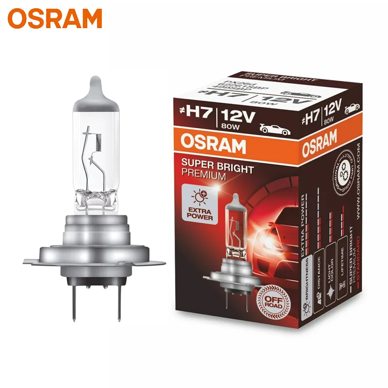 OSRAM H7 SUPER BRIGHT PREMIUM 12V 80W Off Road Car Halogen Headlight Auto Bulb Original Lamp OEM Quality Germany 62261SBP (1pc)