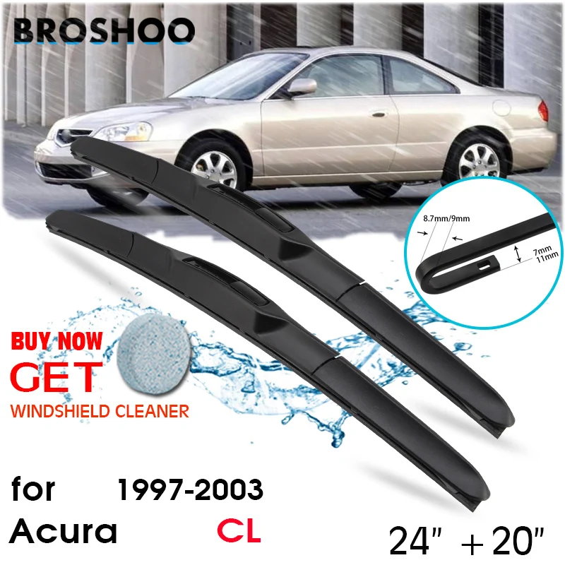 

Car Wiper Blade Front Window Windscreen Windshield Wipers Blades Fit U Hook Arm Auto Accessories For Acura CL 24"+20" 1997-2003