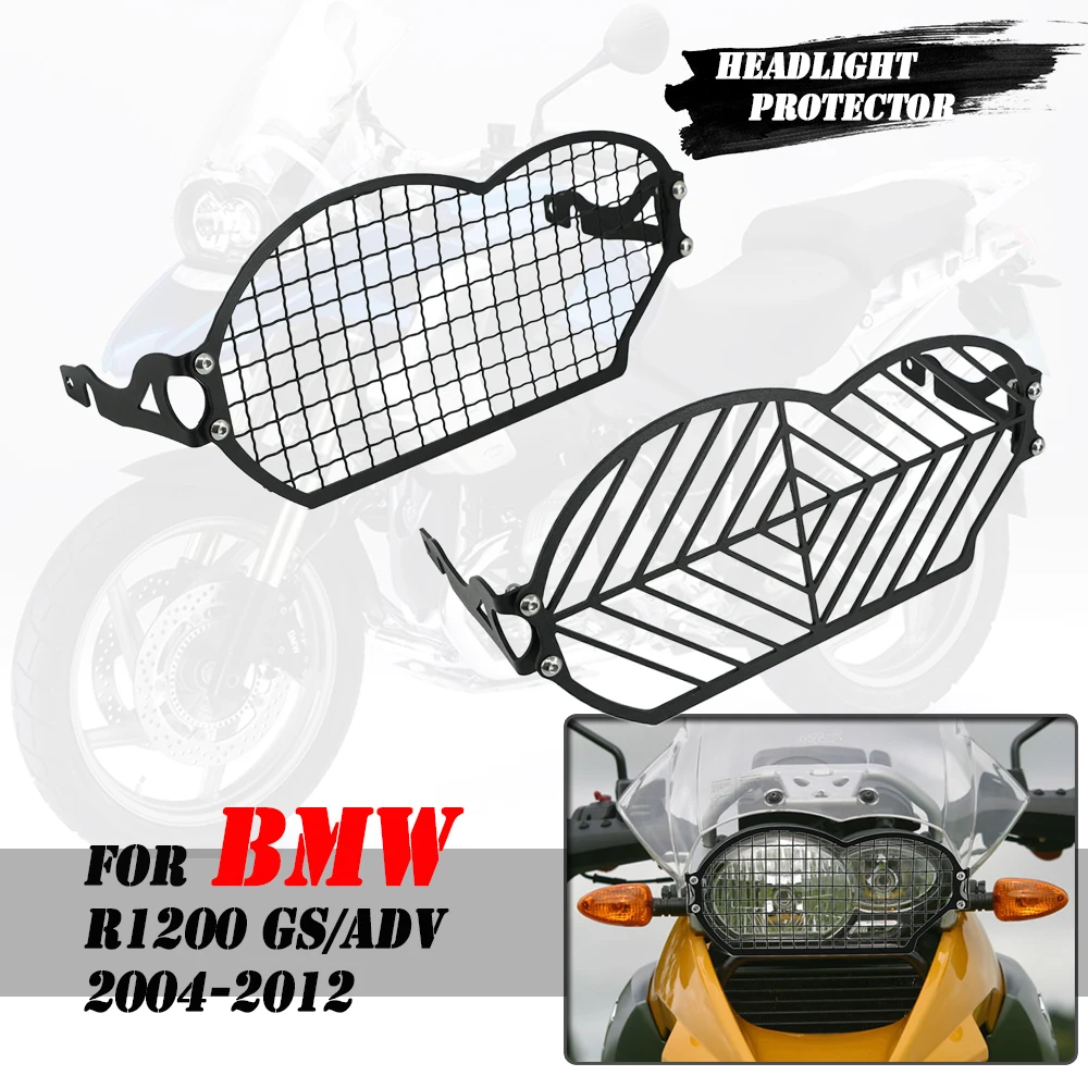 

For BMW R1200GS GS1200 R R 1200GS ADV Adventure Oil Cooled Motorcycle Headlight Protector Head light Guard Grill Cover 2004-2012