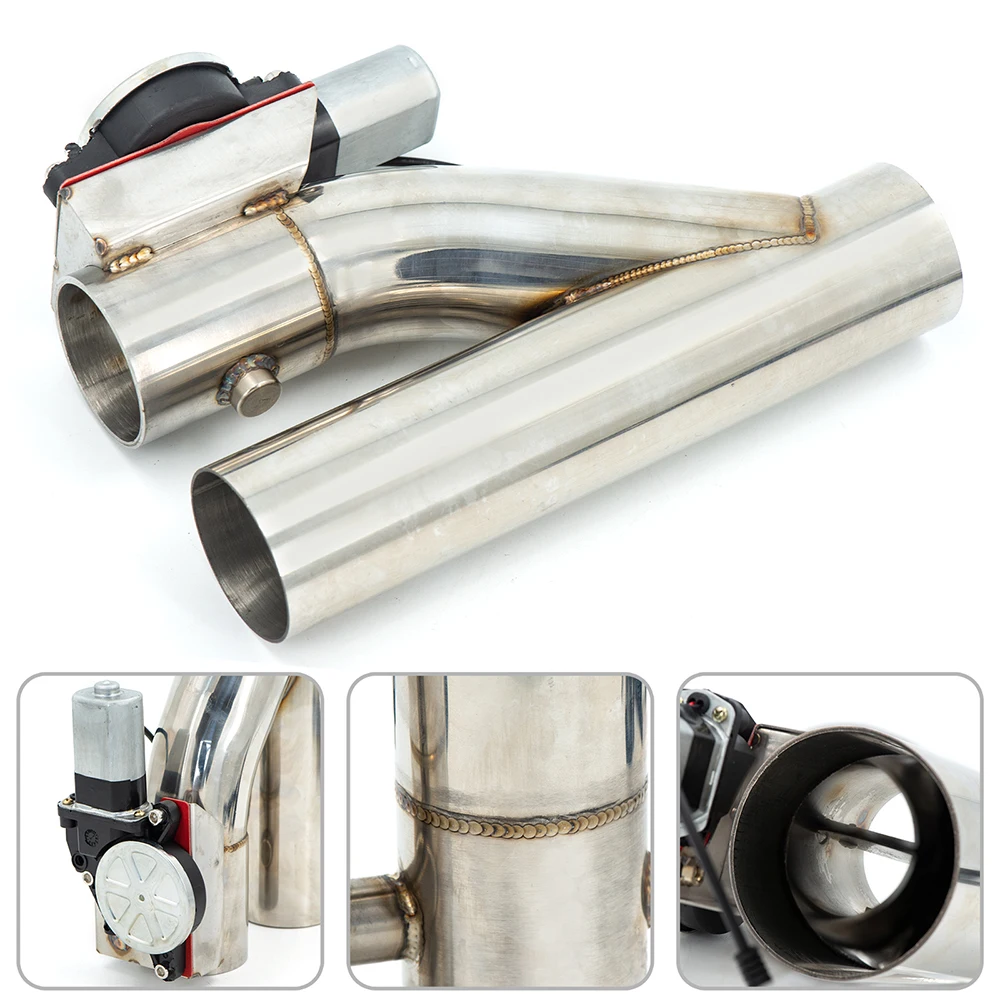 2 2.25 2.5 2.75 3 inch SS304 Headers Y Pipe Electric Valve Exhaust Tip Catback E-Cutout Kit With Remote Control Car Muffler