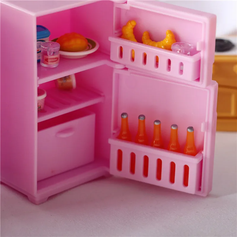 Refrigerador en miniatura para casa de muñecas, muebles de cocina, accesorios de decoración para sala de estar, Mini juguetes de nevera, 1/12