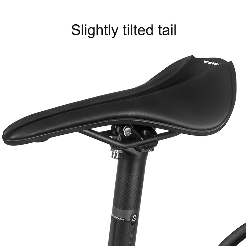 Toseek Bicycle Saddle Double Steel Rail Mountain Bike Saddle Racing Hollow Seat Reducing Drag Shock Absorption  Bicycle Parts