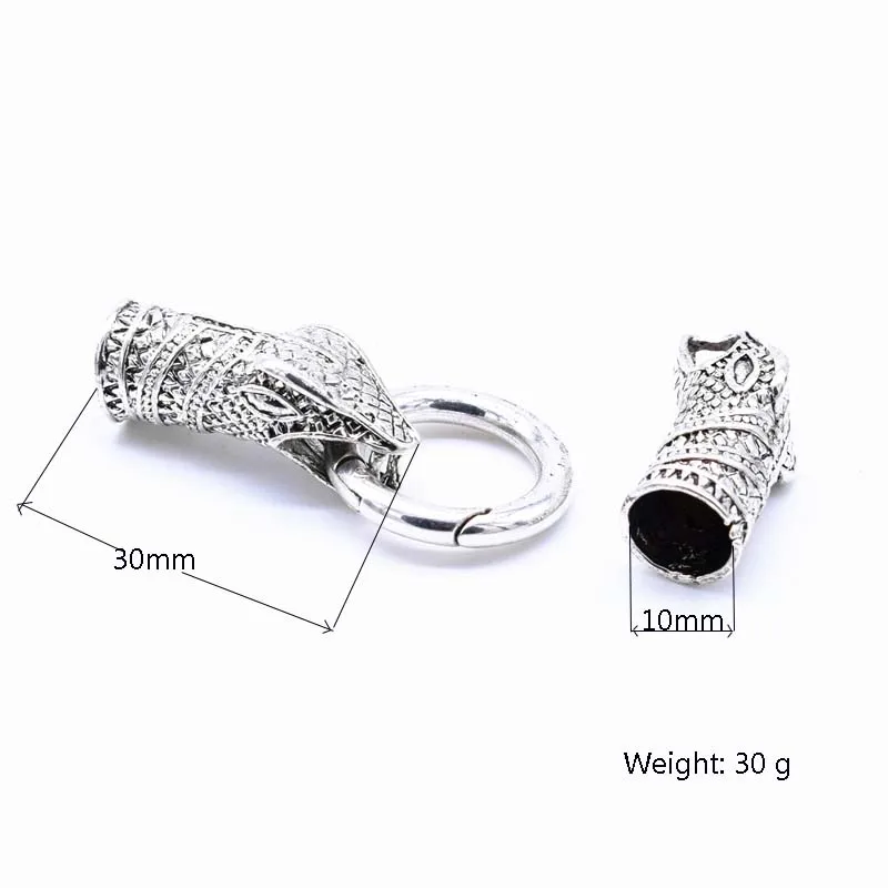 Antique Silver Colour Rose Gold 1 Set Snake Head Clasps Connector for Fermoir Bracelet Diy Jewelry Making Inner Size 10mm