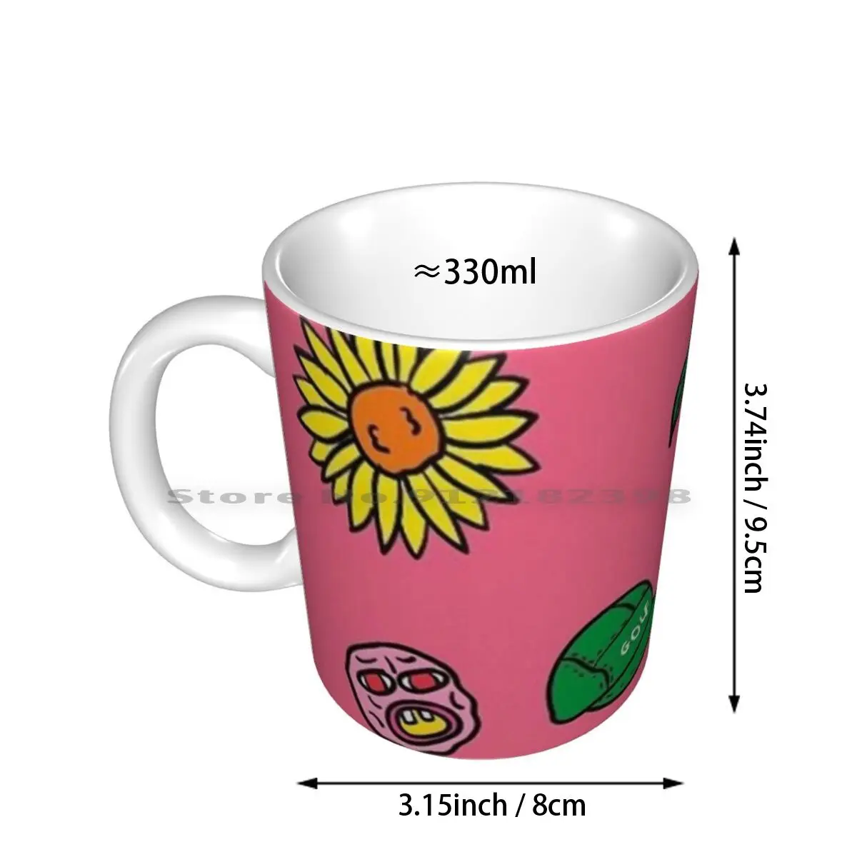 Tyler The Creator Cherry Bomb Art Ceramic Mugs Coffee Cups Milk Tea Mug Tyler Creator Cherry Bomb Pink Golf Creative Trending