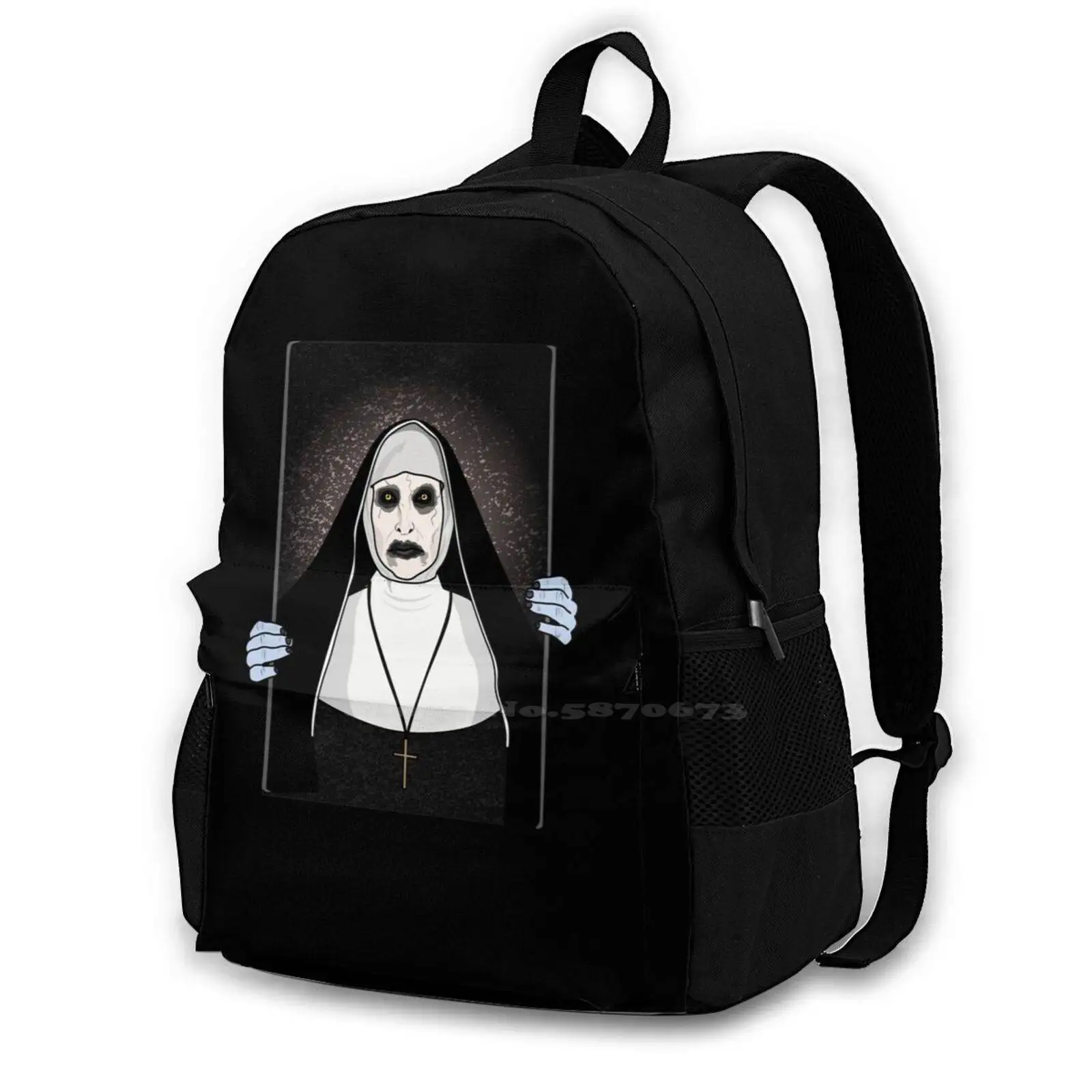 Horror | The Nun Hot Sale Schoolbag Backpack Fashion Bags Horror Films Horrorshow Art Horror Community Horror Icon Cult Horror