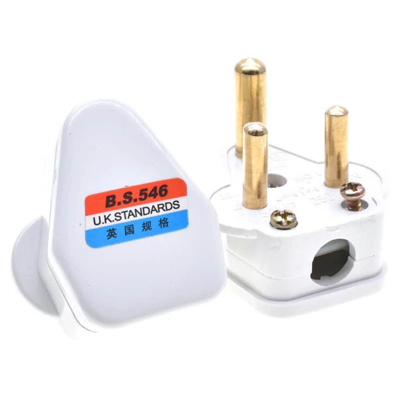 1 Stück 5A 15A Indien Südafrika Verdrahtungs-Stromkabelstecker BS546 Abnehmbarer Kabelverbinder Abziehbarer Stromstecker Typ M/D Weiß Schwarz – Detail 7