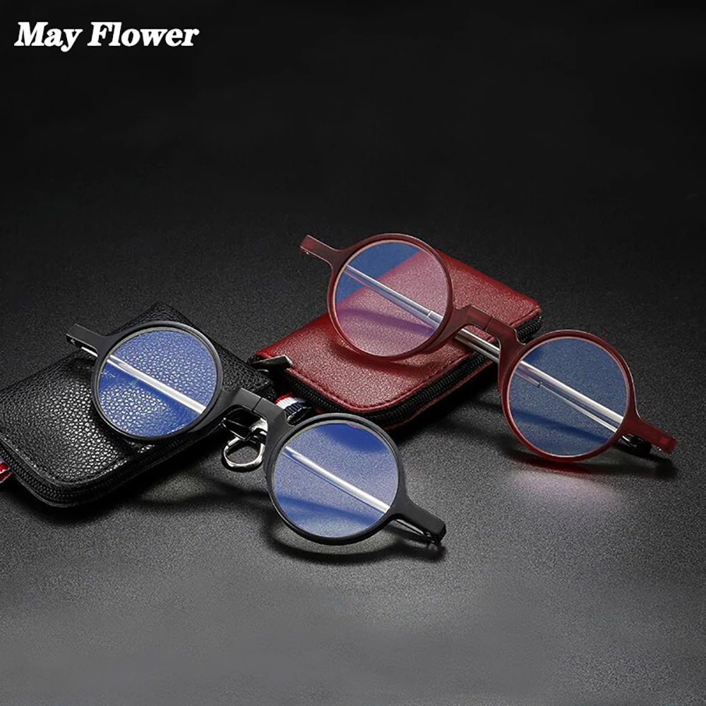 Runde (8) Mode Faltbare Lesebrille Für Frauen Protable Smart Gläser Mit Fall Rahmen Brillen Männer gafas de lectura – Detail 1