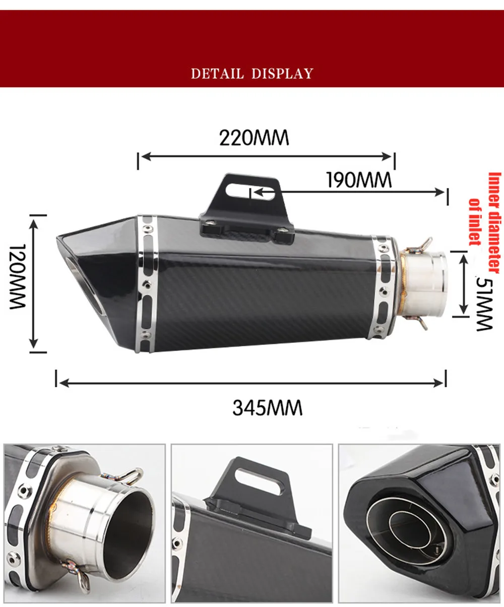 Motorcycle Exhaust For Akrapovic Escapamento Para Escape Moto Muffler Universal For Kawasaki Yamaha KTM 390 Honda R3 R6 ATV