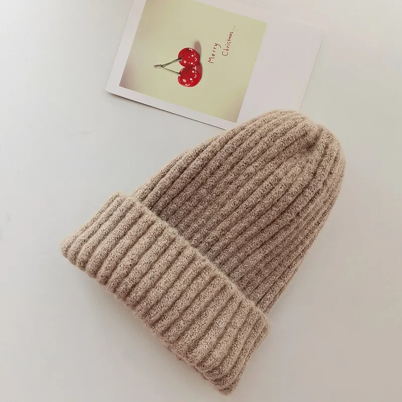 Winter Solid Color Knitted Mother Kids Baby Hat Wool Kids Caps For Girls Children Accessories