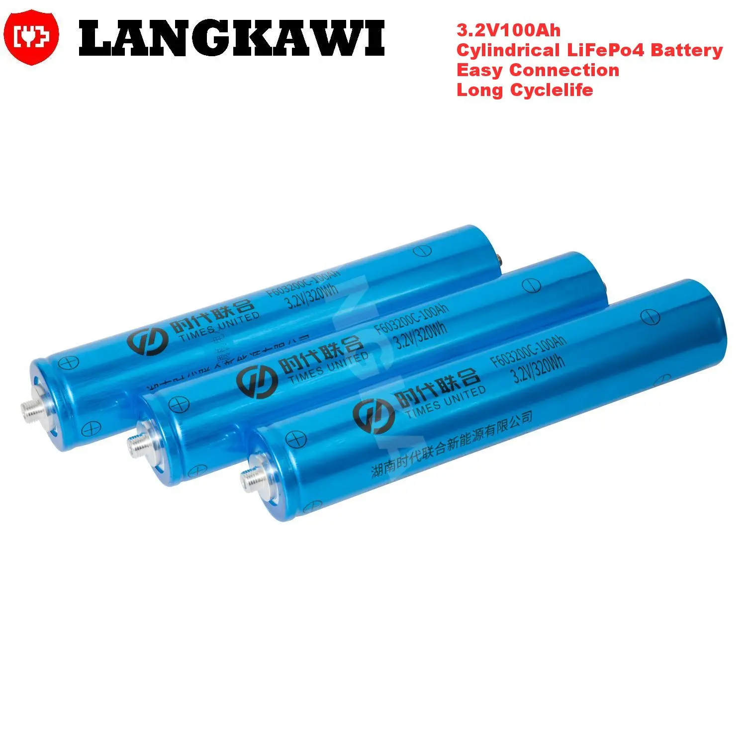 3.2V 100Ah rechargeable lithium battery lifepo4 cylindrical battery cell for RV EV energy storage solar system DIY battery pack